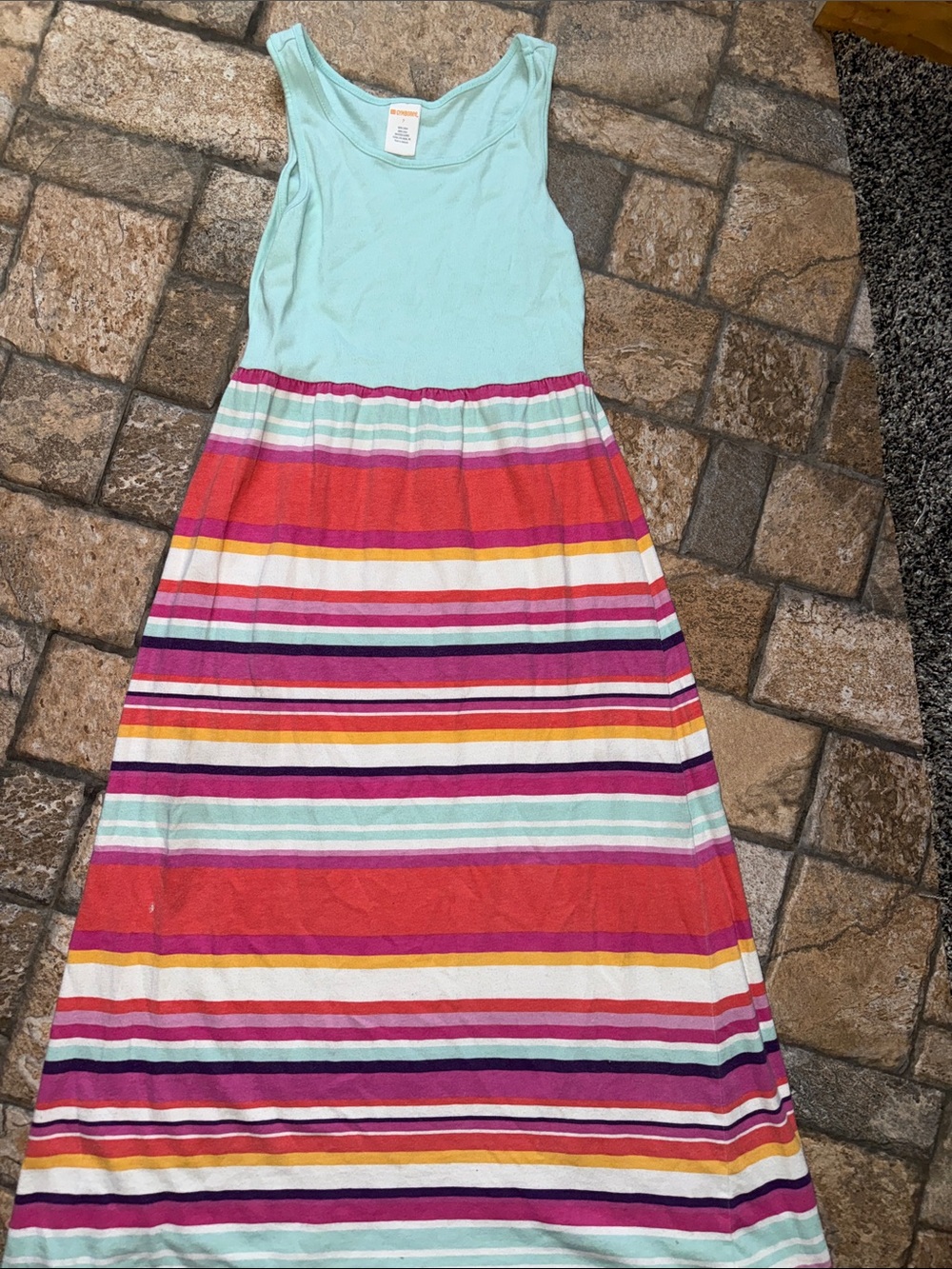 Gymboree Mint Tank Top Maxi Dress with Multicolor Stripes